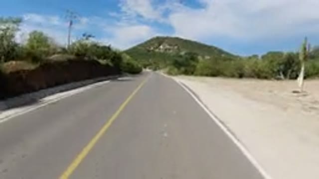 LOS CABOS MEXICO-2019: View From A Vehicle Driving Swiftly Along A Pavement Road