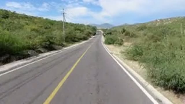 LOS CABOS MEXICO-2019: Smooth Ride On A Paved Road Through Green Nature
