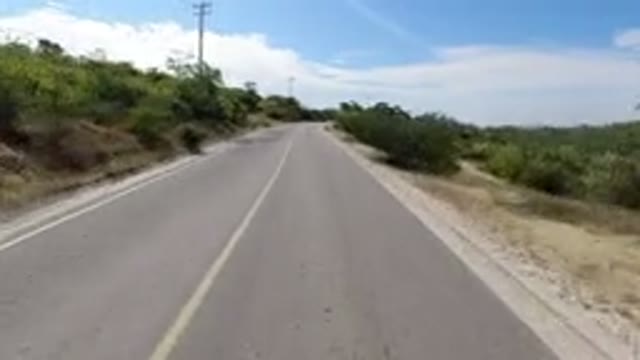 LOS CABOS MEXICO-2019: Road With Little Movement Sunny Day Vegetation Wrangler