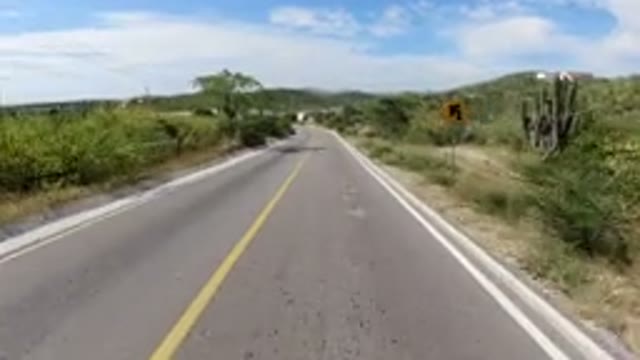 LOS CABOS MEXICO-2019: Moving Down A Winding Road Somewhere In The Desert On A