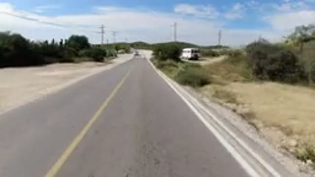 LOS CABOS MEXICO-2019: Journey In A Vehicle Through A Road Running Amid A Vast