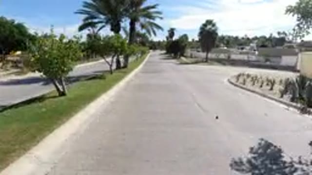 LOS CABOS MEXICO-2019: View From A Vehicle Traveling Rapidly On A Paved Street