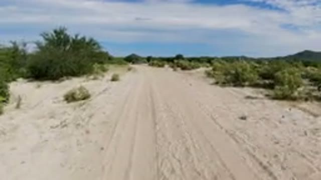 LOS CABOS MEXICO-2019: Video Camera Being Dragged Across A Sandy Roadway With