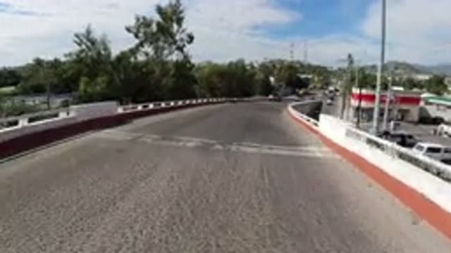 LOS CABOS MEXICO-2019: Going On The Road Speed Flyover Crossing Trees