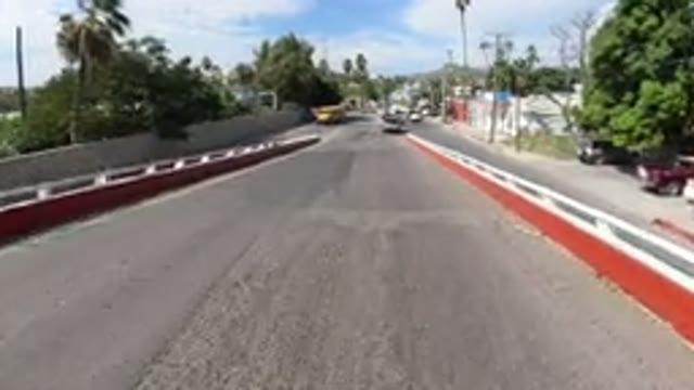 LOS CABOS MEXICO-2019: View From A Vehicle Driving Down A City Street