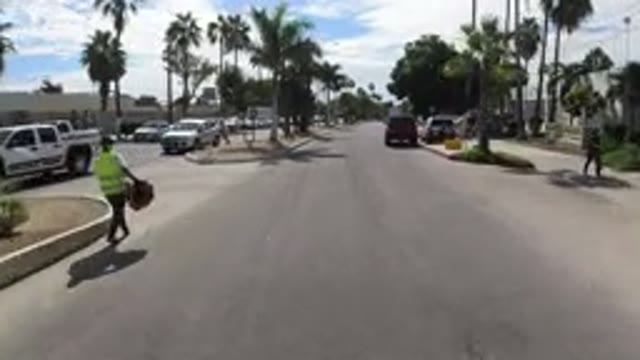 LOS CABOS MEXICO-2019: Journey On The Road Speedy Driving Speed Roadside Looks