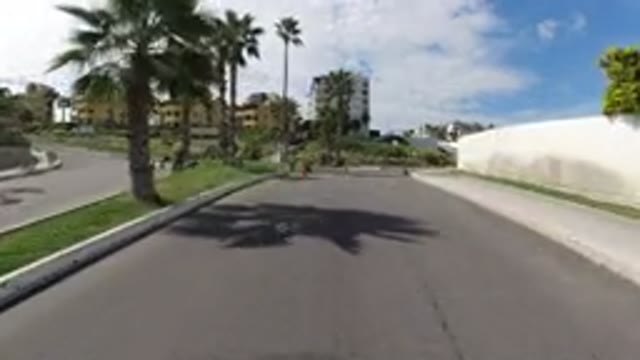 LOS CABOS MEXICO-2019: Virtual Reality Self Driver Roaming Through Small Tropical Streets