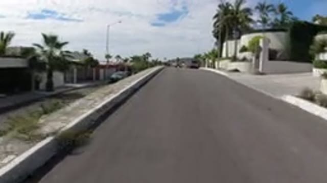 LOS CABOS MEXICO-2019: Camera Moving Very Quickly Down The Road With No Impeding