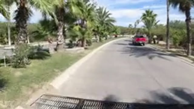 LOS CABOS MEXICO-2019: Camera Accelerating Along A Roadway Like It Is Going