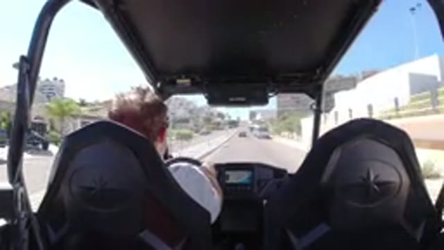 LOS CABOS MEXICO-2019: A Wrangler Moving On Single Track Road In The City
