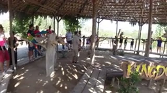 LOS CABOS MEXICO-2019: Group Of People Staying Together In A Luna Park In A