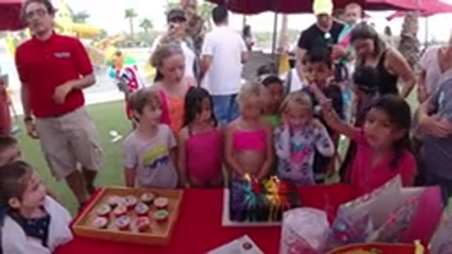 LOS CABOS MEXICO-2019: Small Children And Parents At A Child's Birthday Party