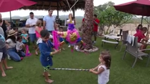 LOS CABOS MEXICO-2019: Two Kids Are Playing And People Are Watching Them In The