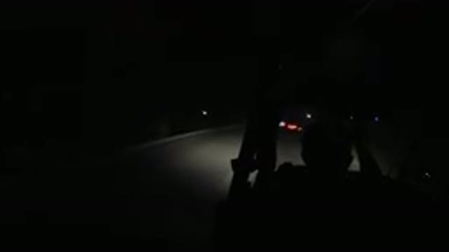 LOS CABOS MEXICO-2019: Man Driving Through Lonely Highway Late Night Dark