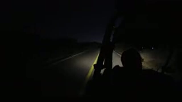 LOS CABOS MEXICO-2019: Driving Night Dark Road Wrangler Headlights Fast Head