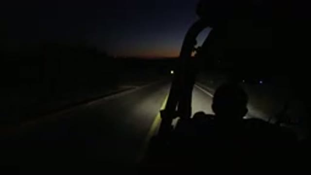 LOS CABOS MEXICO-2019: Wrangler Coming Up On A Marked Curve In The Dark