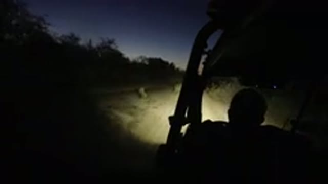 LOS CABOS MEXICO-2019: Person Driving Vehicle On Dirt Road At Night