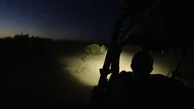 LOS CABOS MEXICO-2019: Safari Wrangler At Night On A Dirt Road In An Uninhabited Area