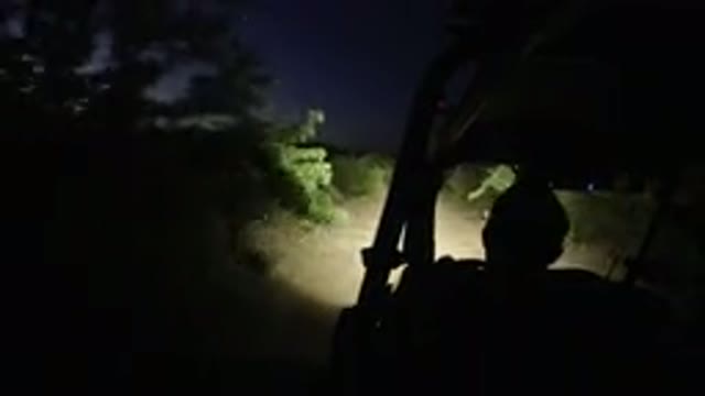 LOS CABOS MEXICO-2019: Driving Through The Dark Toward City Lights Just After