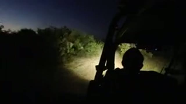 LOS CABOS MEXICO-2019: Night Recording Of A Wrangler Riding In The Desert With