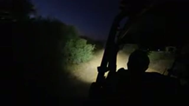 LOS CABOS MEXICO-2019: Wrangler Mount Recording Of Tractor Driving Through Rural Night