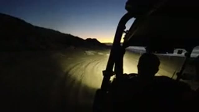 LOS CABOS MEXICO-2019: Driving On Sand With The Headlights On At Night