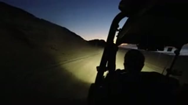 LOS CABOS MEXICO-2019: Touristic Wrangler Ascending Through The Sunset Path In