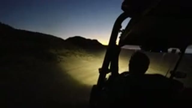 LOS CABOS MEXICO-2019: People Riding ATV in Desert at Night