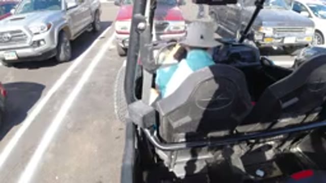 LOS CABOS MEXICO-2019: A Man Parks a Wrangler and Takes a Break