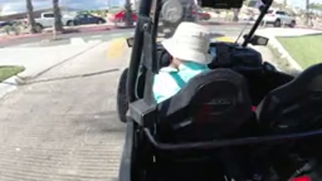 LOS CABOS MEXICO-2019: Merging Four Wheeler Into Traffic In A Busy City