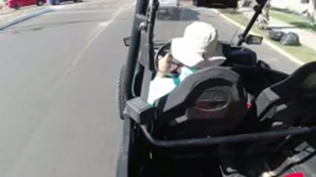 LOS CABOS MEXICO-2019: Man In A Jeep With No Doors Coming To A Slow Stop On A
