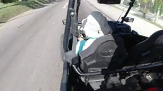 LOS CABOS MEXICO-2019: Man In An Off Road Wrangler Driving Down The Street While