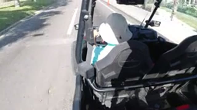 LOS CABOS MEXICO-2019: A Person Is Driving Small Cab Along The Highway On A