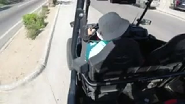 LOS CABOS MEXICO-2019: Driving An Off Road Vehicle On A Busy City Street