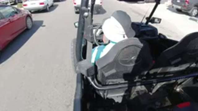 LOS CABOS MEXICO-2019: Guy Wearing A White Hat In A Black Goo Wranglert Stuck In