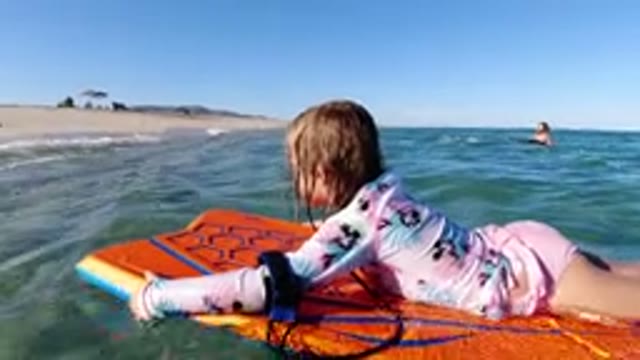 LOS CABOS MEXICO-2019: Girl Looking Afraid While Swimming In The Beach