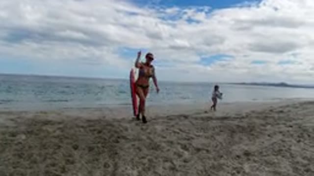 LOS CABOS MEXICO-2019: Beach Sea Or River Surfing Umbrella Small Kid And One