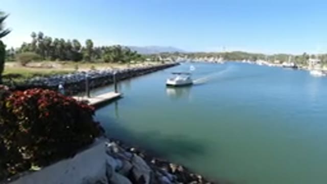 LOS CABOS MEXICO-2019: Boat Crossing Through Beautiful Lake