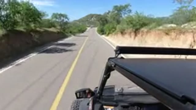 LOS CABOS MEXICO-2019: Inside Of A Wrangler Driving Down The Tropical Road