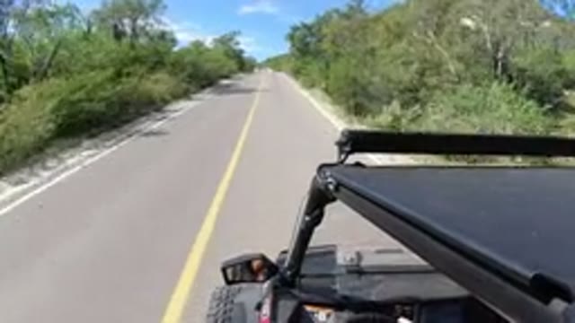 LOS CABOS MEXICO-2019: Driving Fast In A Wrangler On The Highway And Within Nature