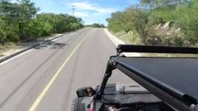 LOS CABOS MEXICO-2019: Wrangler Moving on Single Track Road Through Trees