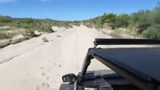 LOS CABOS MEXICO-2019: From The Inside Of A Wrangler Driving Down The Road