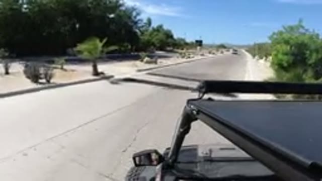 LOS CABOS MEXICO-2019: A Touring Wrangler Entering An Avenue And Going Up A Slope