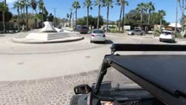 LOS CABOS MEXICO-2019: Driving Around A Small Roundabout With Not So Much