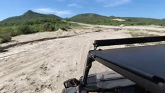LOS CABOS MEXICO-2019: Jeep Driver Goes Off Road Through Rugged Terrain To Show