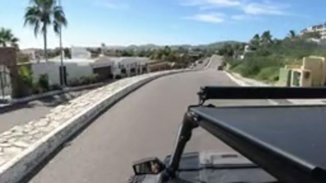 LOS CABOS MEXICO-2019: Camera Mounted On Top Of A Jeep That Is Going Down The