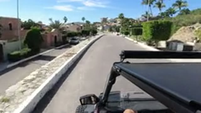 LOS CABOS MEXICO-2019: Footage From The Top Of A Black Wrangler Driving Through