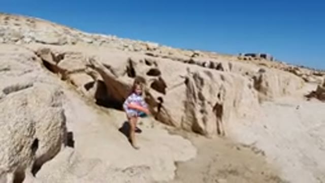 LOS CABOS MEXICO-2019: A Kid And A Dog Walking On The Beach
