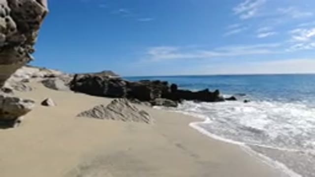 LOS CABOS MEXICO-2019: Video Of A Beach Waves Hitting Sand