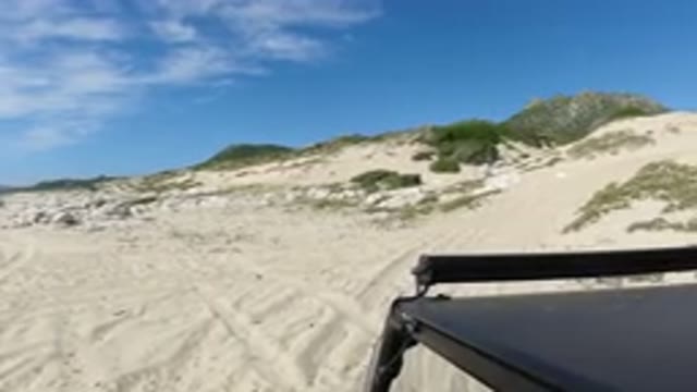 LOS CABOS MEXICO-2019: Camera Mounted To The Top Of A Jeep While The Wrangler Is